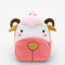 Sac à dos maternelle en peluche mouton rose vue de face