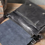 Sac à bandoulière en cuir noir mixte – élégance et solidité au quotidien - Vignette | Sacs pour tous