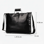 Sac porte-documents cuir noir – Poignée métallique élégante - Vignette | Sacs pour tous
