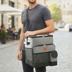 Glacière isotherme à roulettes – 35 L en tissu Oxford gris - Vignette | Sacs pour tous