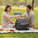 Glacière isotherme à roulettes – 35 L en tissu Oxford gris - Vignette | Sacs pour tous