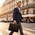 Sac porte-documents cuir noir – Poignée métallique élégante - Vignette | Sacs pour tous