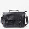Porte-documents en cuir véritable noir style vintage pour homme