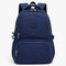 Sac à dos collège bleu marine grande capacité en nylon imperméable avec poches zippées