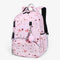 Sac à dos collège ergonomique rose à fleurs avec multiples compartiments zippés