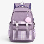 Sac à dos scolaire fille motif carreau – Primaire & collège - Vignette | Sacs pour tous