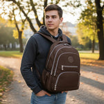 Sac à dos collège garçon marron grande capacité - Vignette | Sacs pour tous