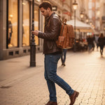 Sac à dos cuir vachette homme vintage rétro élégant - Vignette | Sacs pour tous