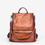 Sac à dos cuir véritable femme – Vintage robuste & poches antivol - Vignette | Sacs pour tous