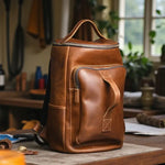 Sac à dos en cuir vintage homme à double poignée – format 35L - Vignette | Sacs pour tous