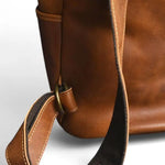 Sac à dos en cuir vintage homme à double poignée – format 35L - Vignette | Sacs pour tous