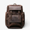 Sac à dos en cuir vintage marron foncé vu de face