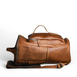 Sac à dos en cuir vintage homme à double poignée – format 35L - Vignette | Sacs pour tous