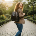 Sac à dos femme cuir véritable noir – Élégant, sécurisé et moderne - Vignette | Sacs pour tous