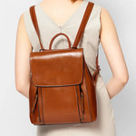 Sac à dos femme en cuir véritable – Élégance vintage & praticité moderne - Vignette | Sacs pour tous