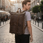 Sac à dos homme cuir et toile – Style vintage et robuste - Vignette | Sacs pour tous