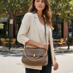 Grand sac à rabat souple en cuir véritable – Élégance intemporelle et look moderne - Vignette | Sacs pour tous