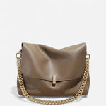 Grand sac à rabat souple en cuir véritable – Élégance intemporelle et look moderne - Vignette | Sacs pour tous