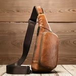 Sac banane en cuir véritable – design rétro et bandoulière ajustable - Vignette | Sacs pour tous