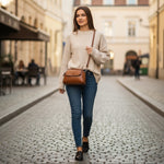 Sac bandoulière cuir marron – Compact et raffiné - Vignette | Sacs pour tous