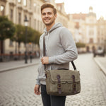 Sac bandoulière homme toile & cuir – modèle urbain - Vignette | Sacs pour tous