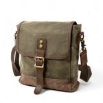 Sac bandoulière homme toile cirée et cuir – look vintage et usage quotidien - Vignette | Sacs pour tous