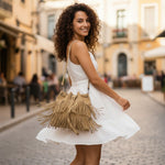 Sac bourse à franges en cuir synthétique - Vignette | Sacs pour tous