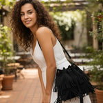 Sac bourse à franges en cuir synthétique - Vignette | Sacs pour tous