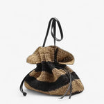 Sac bourse rayé en paille tressée – Élégance urbaine et naturelle - Vignette | Sacs pour tous