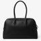 Sac cabas femme en cuir de vachette noir grande capacité vu de face