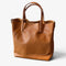 Sac cabas en cuir de vachette marron clair avec anses