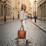 Sac cabas cuir pleine fleur femme grande capacité - Vignette | Sacs pour tous