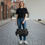 Sac cabas noir grande capacité – Bandoulière amovible - Vignette | Sacs pour tous