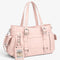 Sac cabas rose avec doubles poignées et bandoulière amovible