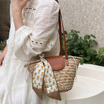 Sac cabas en rotin tressé à rabat - Vignette | Sacs pour tous