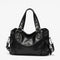 Sac de cours femme noir à bandoulière grande capacité pour étudiante avec poignée et porté épaule