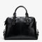 Sac en cuir noir pour femme avec bandoulière amovible et double poignée
