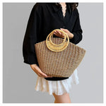 Sac en herbe tissée à la main – anse ronde et charme naturel - Vignette | Sacs pour tous