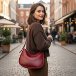 Sac porté épaule cuir de vachette femme – Forme croissant élégante - Vignette | Sacs pour tous