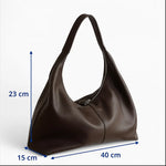Sac épaule femme en cuir marron – souple et spacieux - Vignette | Sacs pour tous
