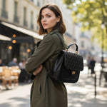 Sac matelassé noir femme – porté main ou sac à dos élégant - Vignette | Sacs pour tous