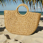 Sac en paille forme coquillage avec anses rondes - Vignette | Sacs pour tous
