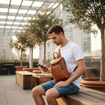 Sac de poitrine en cuir véritable pour homme – Style vintage & raffiné - Vignette | Sacs pour tous