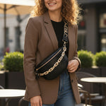 Sac de poitrine femme cuir synthétique avec chaîne dorée - Vignette | Sacs pour tous