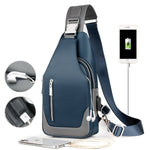 Sac de poitrine homme – toile Oxford avec port USB - Vignette | Sacs pour tous