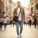 Sac à bandoulière en cuir noir mixte – élégance et solidité au quotidien - Vignette | Sacs pour tous