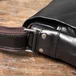 Sac à bandoulière en cuir noir mixte – élégance et solidité au quotidien - Vignette | Sacs pour tous