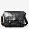 Sac porte-documents en cuir noir véritable style vintage pour homme