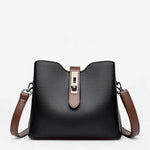 Sac seau femme en cuir PU ciré – chic et grande capacité - Vignette | Sacs pour tous