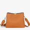 Sac seau femme en cuir véritable camel avec bandoulière réglable